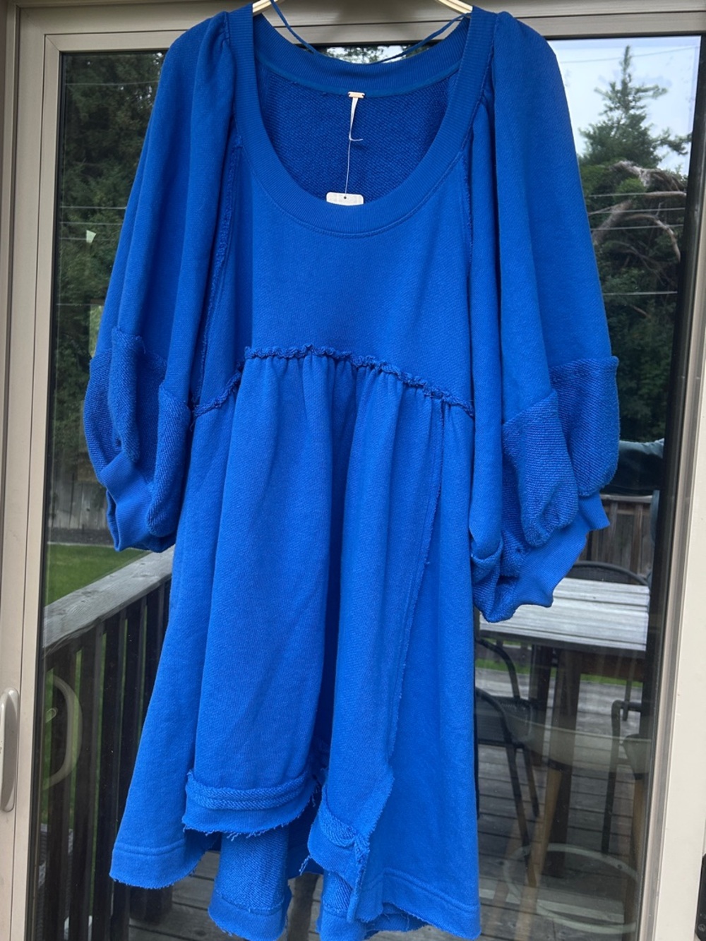 Free People Sunchild Babydoll Tunic in Sold Out Electric Blue